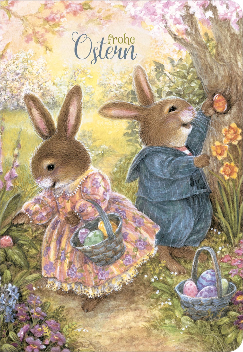 Grußkarte mit runden Ecken "Frohe Ostern"