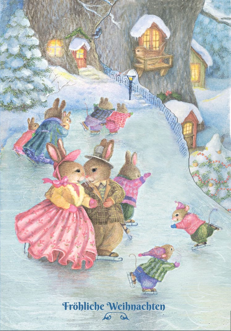 Silhouettenkarte "Der fröhliche Eislauf"